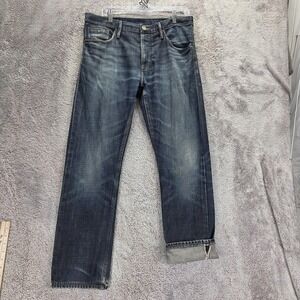 Burberry Jeans Mens Blue Selvedge Brit Swaine Honeycomb Button Fly Fits 32x30